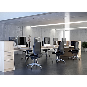 Linnea 6 Person A-Frame Rectangular Back to Back Sliding Top Bench Desks - Office Desks