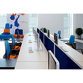 Linnea 6 Person A-Frame Rectangular Back to Back Sliding Top Bench Desks - Office Desks