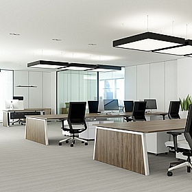 Linnea 6 Person A-Frame Rectangular Back to Back Sliding Top Bench Desks - Office Desks