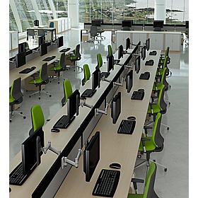 Linnea Shallow A-Frame Rectangular Back to Back Sliding Top Bench Extension Desks - Office Desks