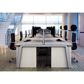 Linnea Shallow A-Frame Rectangular Back to Back Sliding Top Bench Extension Desks - Office Desks