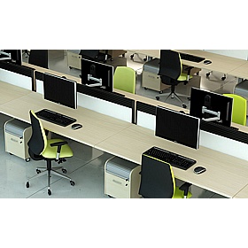 Linnea Shallow A-Frame Rectangular Back to Back Sliding Top Bench Extension Desks - Office Desks