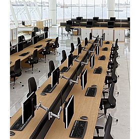 Linnea Shallow A-Frame Rectangular Back to Back Sliding Top Bench Extension Desks - Office Desks