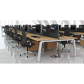 Linnea Shallow A-Frame Rectangular Back to Back Sliding Top Bench Extension Desks - Office Desks