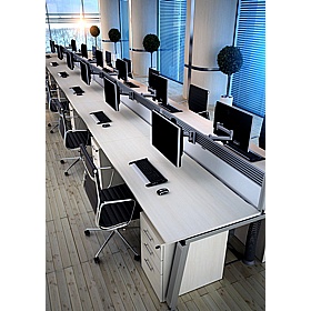 Linnea A-Frame Rectangular Back to Back Sliding Top Bench Extension Desks - Office Desks