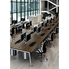 Linnea A-Frame Rectangular Back to Back Sliding Top Bench Extension Desks - Office Desks