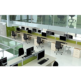 Linnea A-Frame Rectangular Back to Back Sliding Top Bench Extension Desks - Office Desks