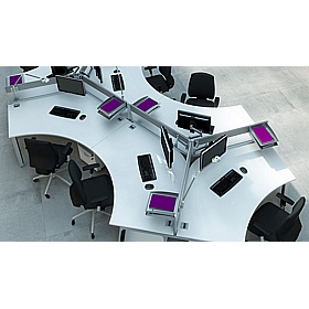 Linnea 3 Person Cluster A-Frame Bench Desks - Office Desks