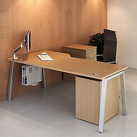 Linnea A-Frame Shallow Wave Bench Desks - Office Desks