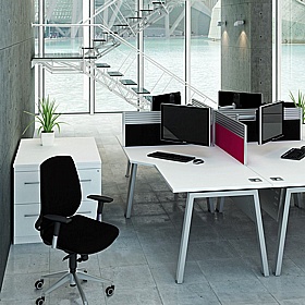 Linnea A-Frame Shallow Wave Bench Desks - Office Desks
