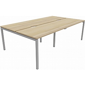 Linux II 4 Person Rectangular Back to Back Bench Desks - Office Desks