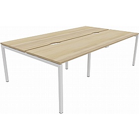 Linux II 4 Person Rectangular Back to Back Bench Desks - Office Desks