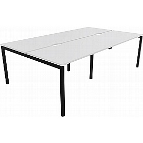 Linux II 4 Person Rectangular Back to Back Bench Desks - Office Desks