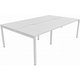 Linux II 4 Person Rectangular Back to Back Bench Desks - Office Desks