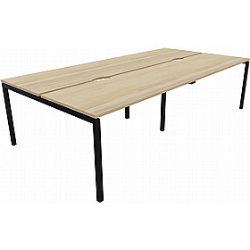 Linux II 4 Person Rectangular Back to Back Bench Desks - Office Desks