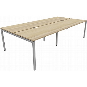 Linux II 4 Person Rectangular Back to Back Bench Desks - Office Desks