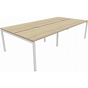 Linux II 4 Person Rectangular Back to Back Bench Desks - Office Desks