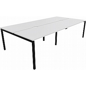 Linux II 4 Person Rectangular Back to Back Bench Desks - Office Desks