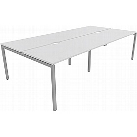 Linux II 4 Person Rectangular Back to Back Bench Desks - Office Desks
