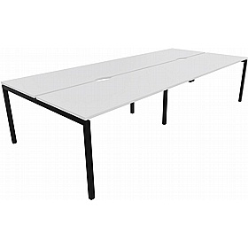 Linux II 4 Person Rectangular Back to Back Bench Desks - Office Desks