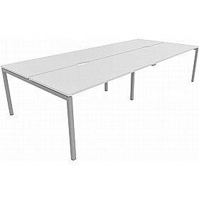 Linux II 4 Person Rectangular Back to Back Bench Desks - Office Desks