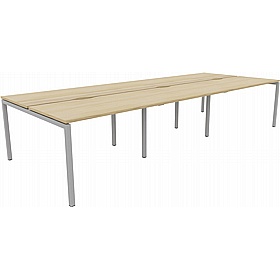 Linux II 6 Person Rectangular Back to Back Bench Desks - Office Desks