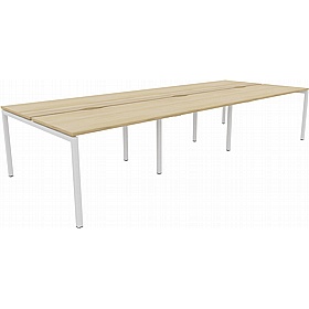 Linux II 6 Person Rectangular Back to Back Bench Desks - Office Desks