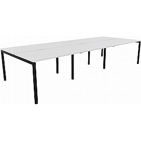 Linux II 6 Person Rectangular Back to Back Bench Desks - Office Desks