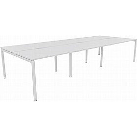 Linux II 6 Person Rectangular Back to Back Bench Desks - Office Desks