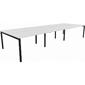 Linux II 6 Person Rectangular Back to Back Bench Desks - Office Desks