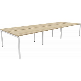 Linux II 6 Person Rectangular Back to Back Bench Desks - Office Desks