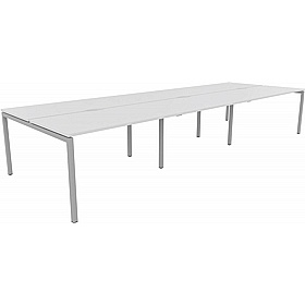 Linux II 6 Person Rectangular Back to Back Bench Desks - Office Desks