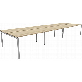 Linux II 6 Person Rectangular Back to Back Bench Desks - Office Desks