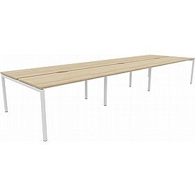 Linux II 6 Person Rectangular Back to Back Bench Desks - Office Desks