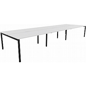 Linux II 6 Person Rectangular Back to Back Bench Desks - Office Desks