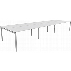Linux II 6 Person Rectangular Back to Back Bench Desks - Office Desks