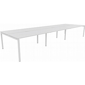 Linux II 6 Person Rectangular Back to Back Bench Desks - Office Desks