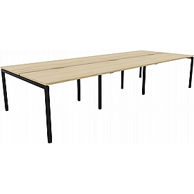 Linux II 6 Person Rectangular Back to Back Bench Desks
