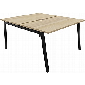 Linux II 2 Person A-Frame Rectangular Back to Back Bench Desks