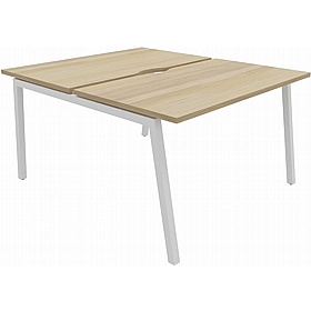 Linux II 2 Person A-Frame Rectangular Back to Back Bench Desks - Office Desks