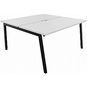 Linux II 2 Person A-Frame Rectangular Back to Back Bench Desks - Office Desks