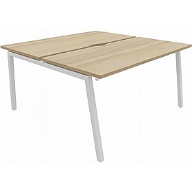 Linux II 2 Person A-Frame Rectangular Back to Back Bench Desks - Office Desks