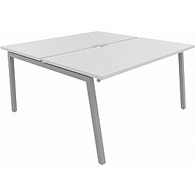 Linux II 2 Person A-Frame Rectangular Back to Back Bench Desks - Office Desks