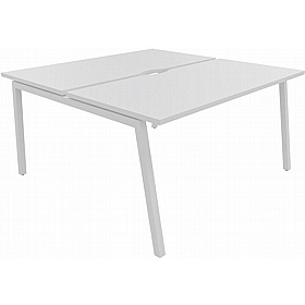 Linux II 2 Person A-Frame Rectangular Back to Back Bench Desks - Office Desks
