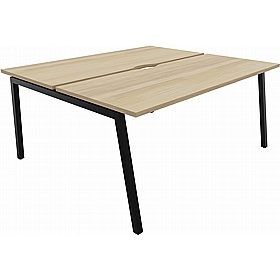 Linux II 2 Person A-Frame Rectangular Back to Back Bench Desks - Office Desks