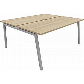 Linux II 2 Person A-Frame Rectangular Back to Back Bench Desks - Office Desks