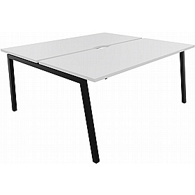 Linux II 2 Person A-Frame Rectangular Back to Back Bench Desks - Office Desks