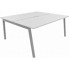 Linux II 2 Person A-Frame Rectangular Back to Back Bench Desks - Office Desks