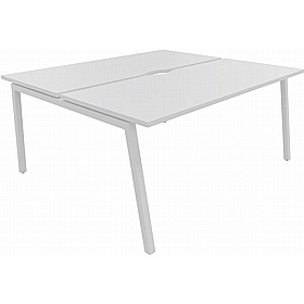Linux II 2 Person A-Frame Rectangular Back to Back Bench Desks - Office Desks