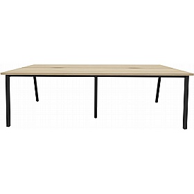 Linux II 4 Person A-Frame Rectangular Back to Back Bench Desks - Office Desks